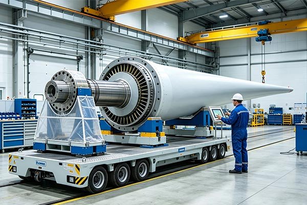 Transport of precision components for nacelles and main shafts Transport of precision components for nacelles and main shafts