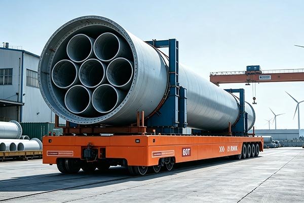 Wind Turbine Tower and Tubular Pile Transport Wind Turbine Tower and Tubular Pile Transport